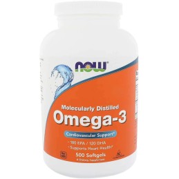 NOW FOODS Omega-3 Molecularly Distilled (500 kaps.)