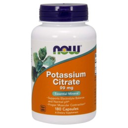 NOW FOODS Potassium Citrate - Cytrynian Potasu 99 mg (180 kaps.)