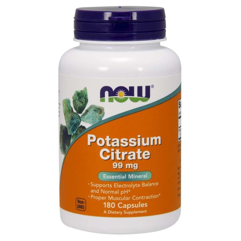 NOW FOODS Potassium Citrate - Cytrynian Potasu 99 mg (180 kaps.)