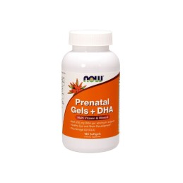 NOW FOODS Prenatal Gels + DHA - Witaminy i Minerały Prenatalne + DHA (180 kaps.)