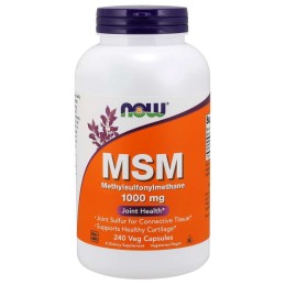 NOW FOODS Siarka MSM - Metylosulfonylometan 1000 mg (240 kaps.)