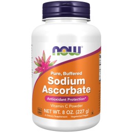 NOW FOODS Sodium Ascorbate - Vitamin C Powder - Wiitamina C buforowana - L-Askorbinian Sodu (227 g)