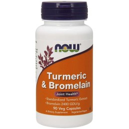 NOW FOODS Turmeric & Bromelain - Kurkuma 300 mg + Bromelaina 150 mg (90 kaps.)