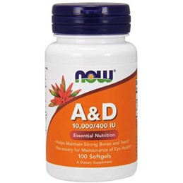 NOW FOODS Witamina A + Witamina D (100 kaps.)