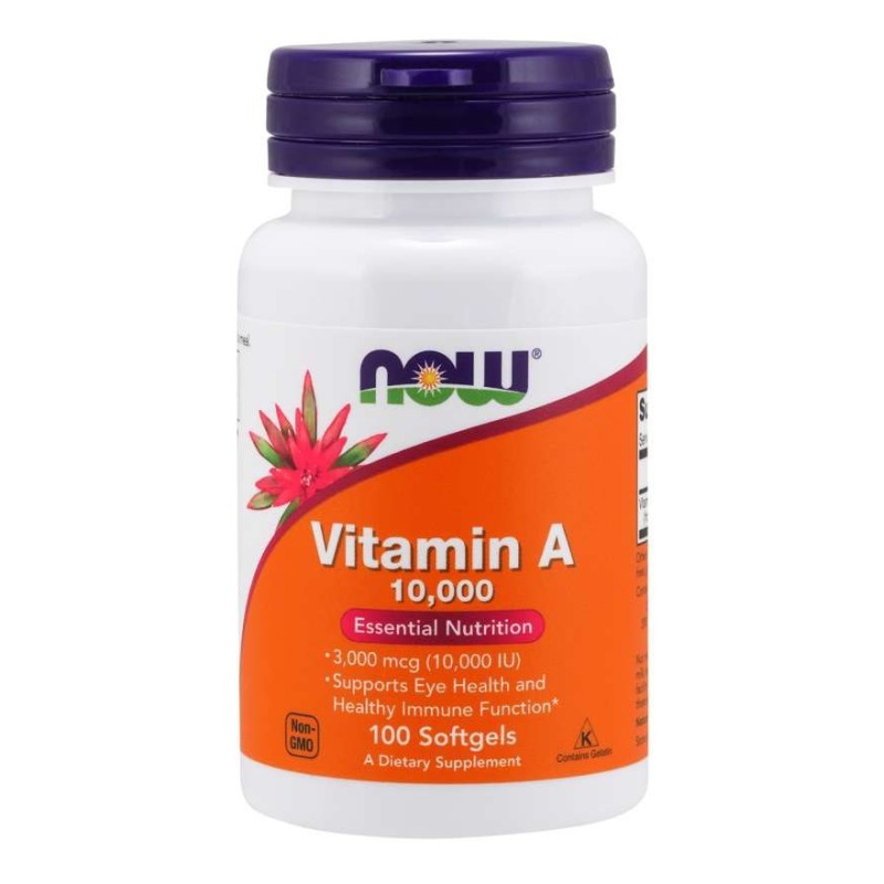 NOW FOODS Witamina A 10000 IU (100 kaps.)