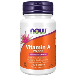 NOW FOODS Witamina A 25000 IU (100 kaps.)