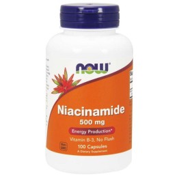 NOW FOODS Witamina B3 - Niacyna (Niacinamide) 500 mg (100 kaps.)