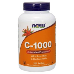 NOW FOODS Witamina C 1000 mg z bioflawonoidami i dziką różą (250 tabl.)