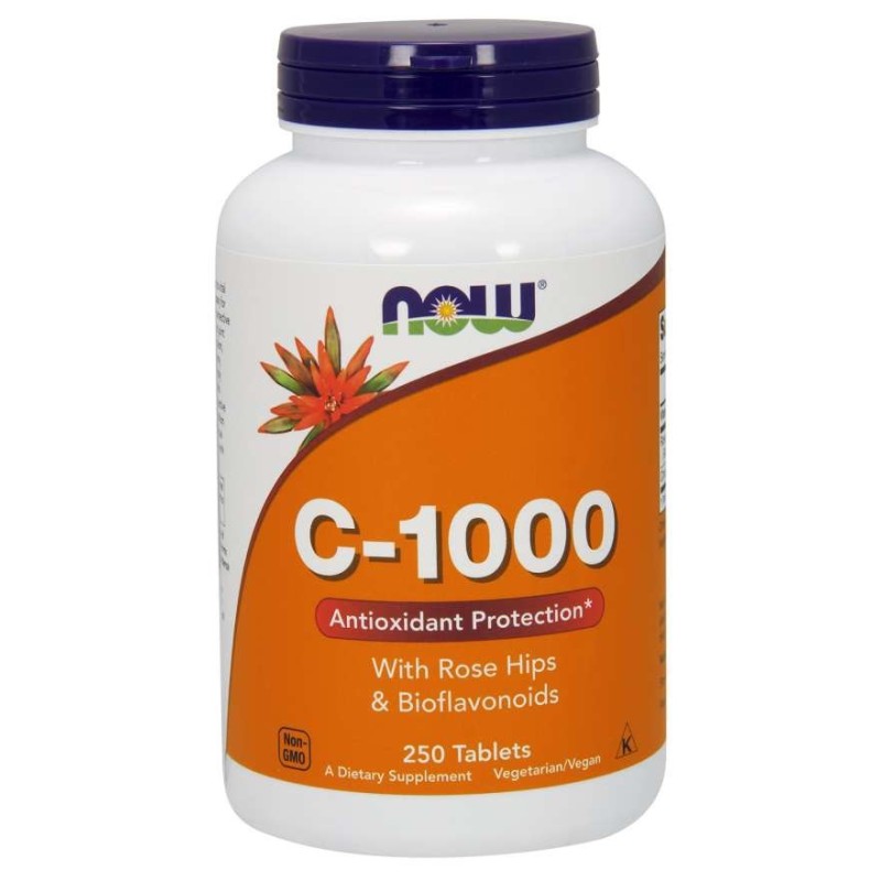 NOW FOODS Witamina C 1000 mg z bioflawonoidami i dziką różą (250 tabl.)