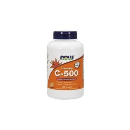NOW FOODS Witamina C 500 mg do ssania - smak pomarańczowy (100 tabl.)
