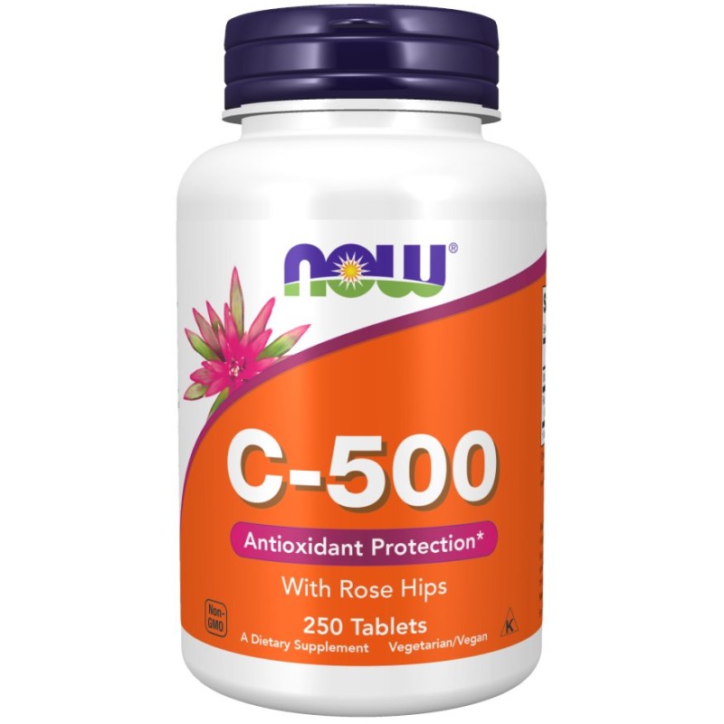 NOW FOODS Witamina C 500 mg z dziką różą (250 tabl.)