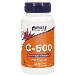 NOW FOODS Witamina C z Dziką Różą 500 mg C-500 (100 tabl.)