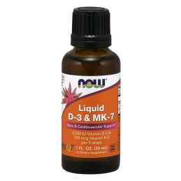 NOW FOODS Witamina D3 + K2 Mk-7 (30 ml)