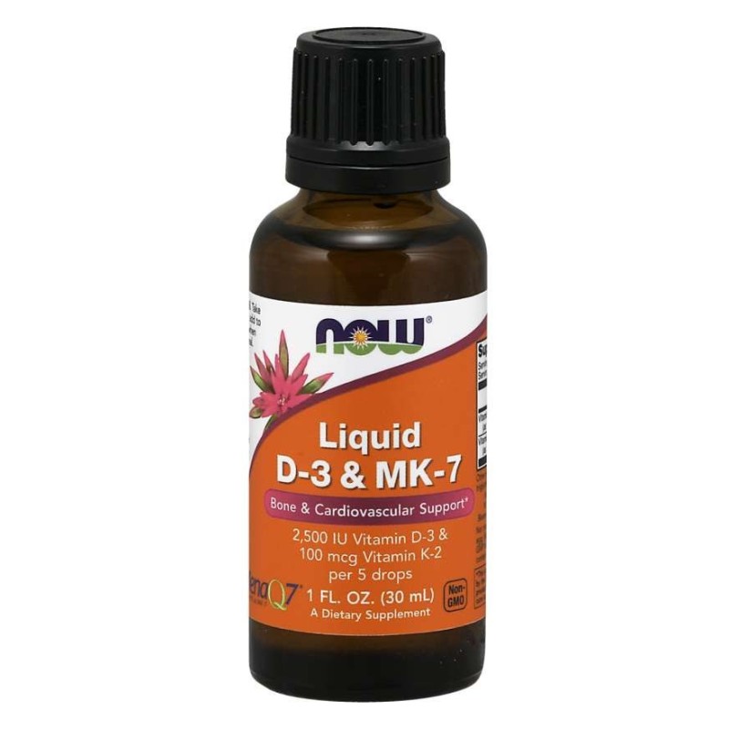 NOW FOODS Witamina D3 + K2 Mk-7 (30 ml)