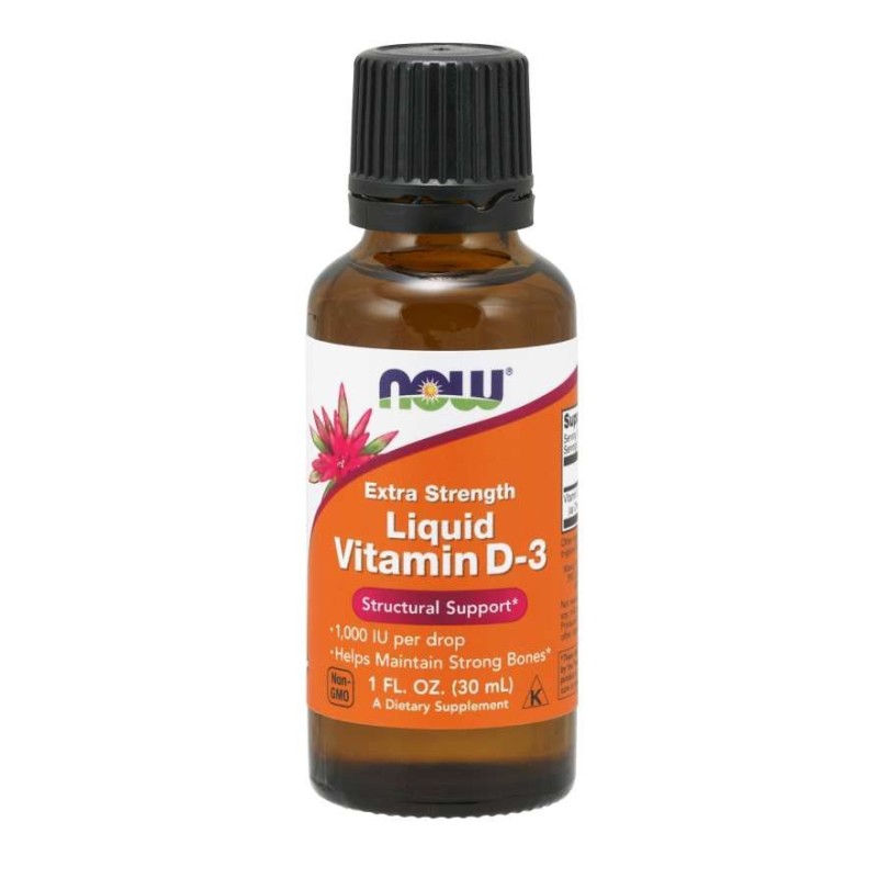 NOW FOODS Witamina D3 1000 IU w MCT (30 ml)