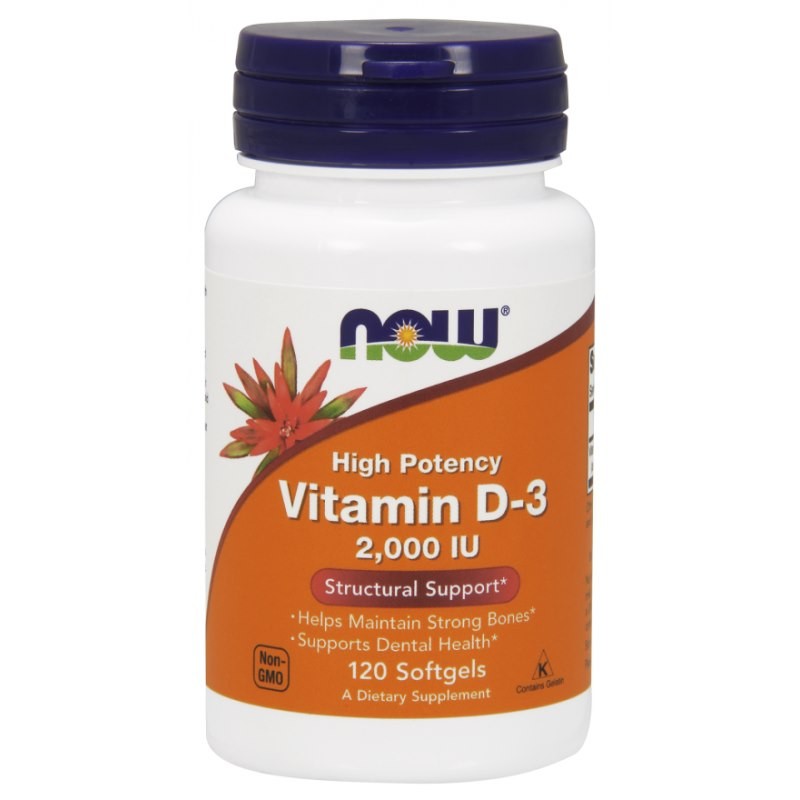 NOW FOODS Witamina D3 2000 IU (120 kaps.)