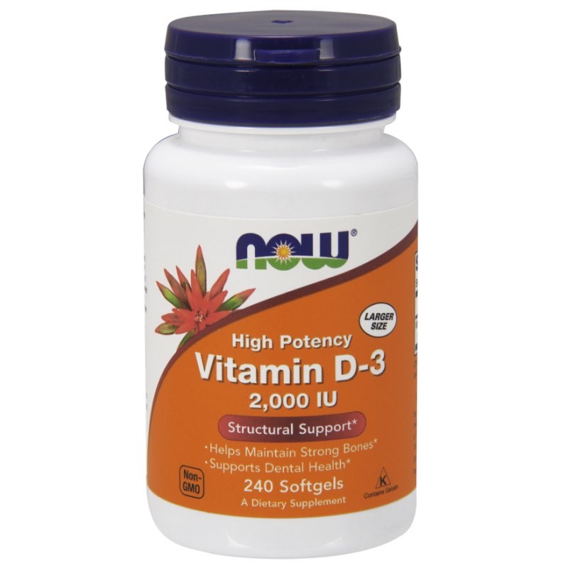 NOW FOODS Witamina D3 2000 IU (240 kaps.)