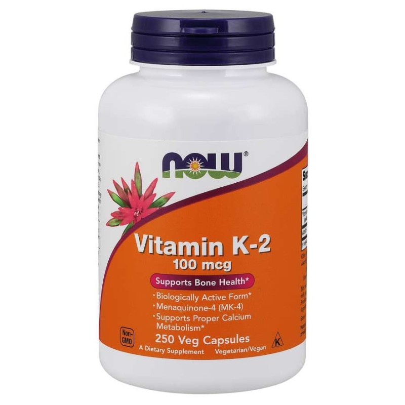 NOW FOODS Witamina K2 MK4 100 mcg (250 kaps.)