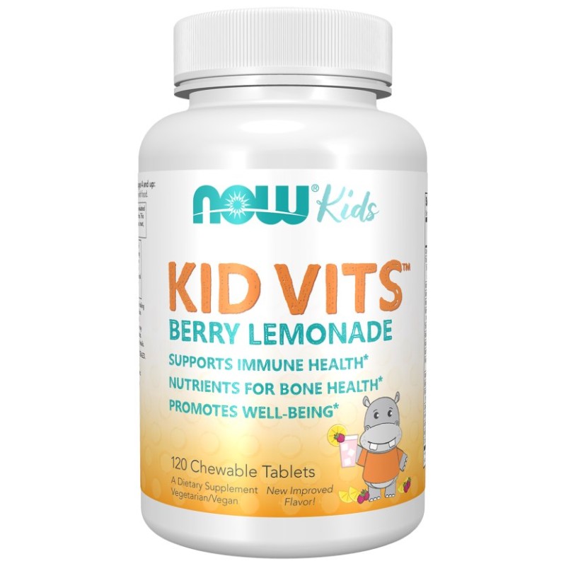 NOW FOODS Witaminy i minerały dla dzieci Kid Vits - Berry Lemonade (120 tabl.)