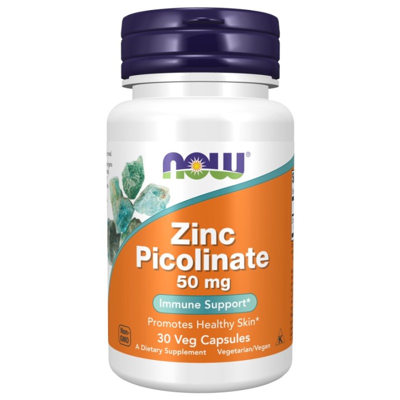 NOW FOODS Zinc Picolinate - Pikolinian Cynku 50 mg (30 kaps.)