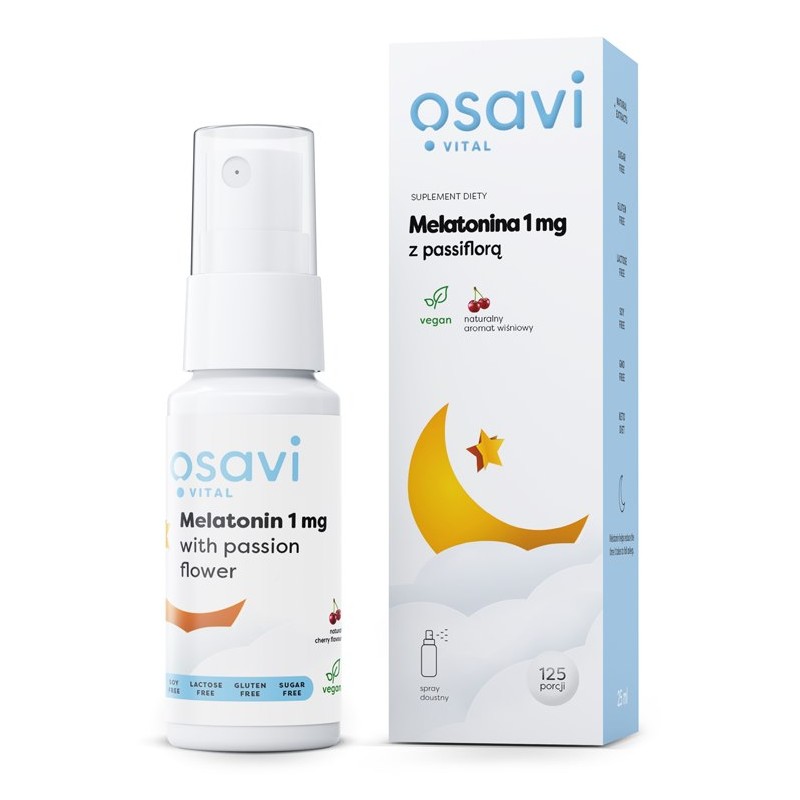 OSAVI Melatonina 1 mg z passiflorą - smak wiśniowy (25 ml)