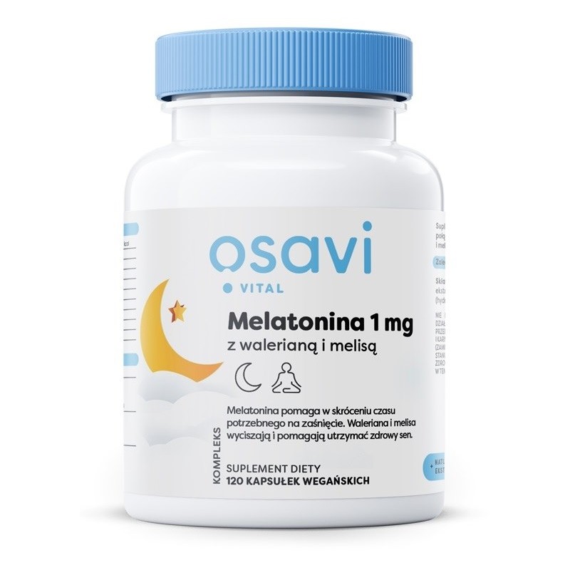 OSAVI Melatonina 1 mg z walerianą i melisą (120 kaps.)