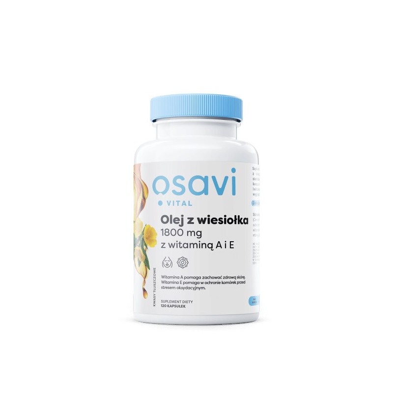 OSAVI Olej z wiesiołka 600 mg z wit. A i E (120 kaps.)