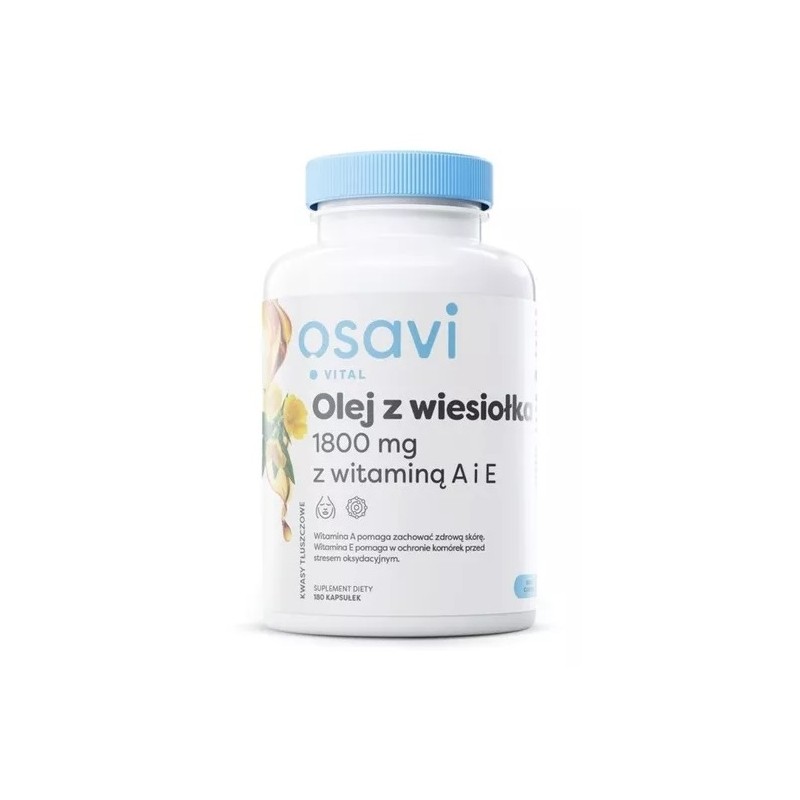 OSAVI Olej z wiesiołka 600 mg z wit. A i E (180 kaps.)