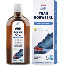 OSAVI Tran Norweski 1000 mg Omega 3 - smak cytryna-mięta (250 ml)
