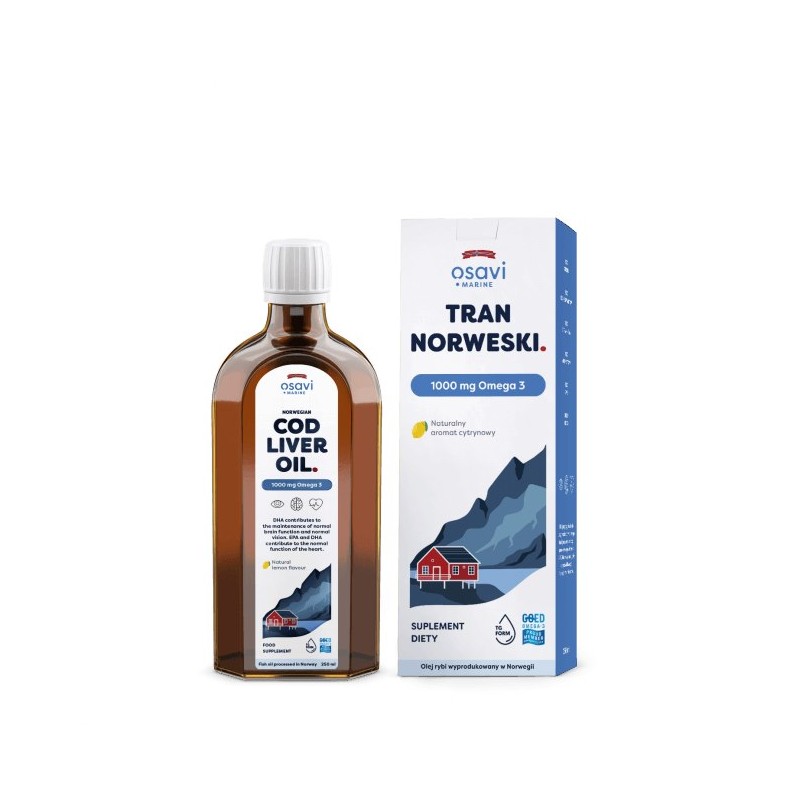 OSAVI Tran Norweski 1000 mg Omega 3 - smak cytrynowy (250 ml)