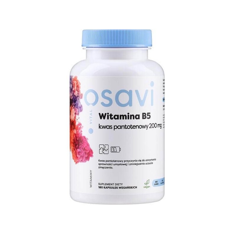 OSAVI Witamina B5 - Kwas pantotenowy 200 mg (180 kaps.)
