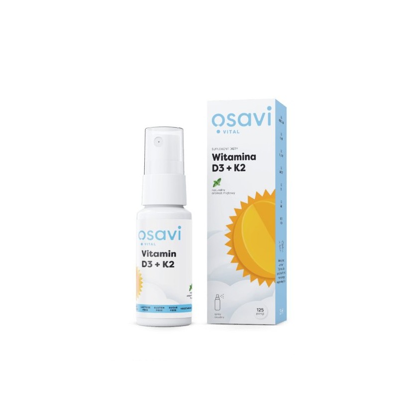 OSAVI Witamina D3 + K2 Spray - smak miętowy (25 ml)