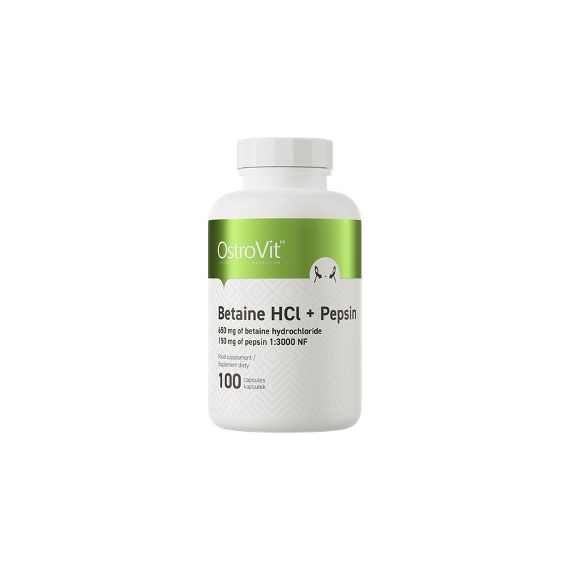 OSTROVIT Betaine HCl + Pepsin - Betaina HCL + Pepsyny (100 kaps.)