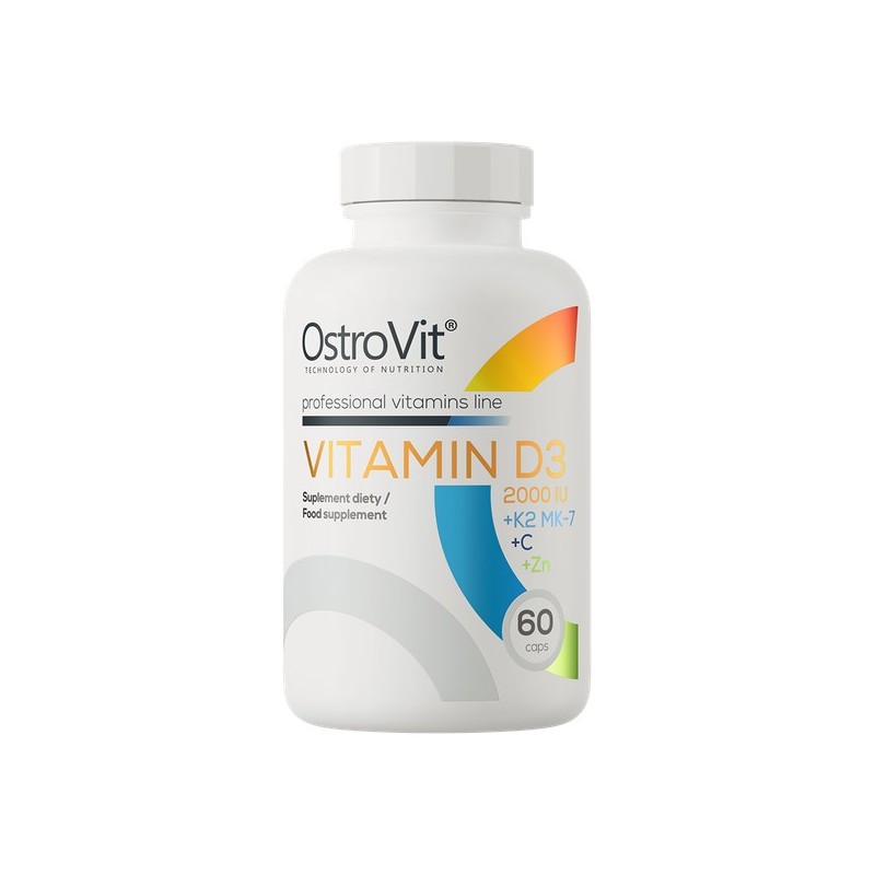 OSTROVIT Witamina D3 2000 IU + K2 MK-7 + C + Zn (60 kaps.)