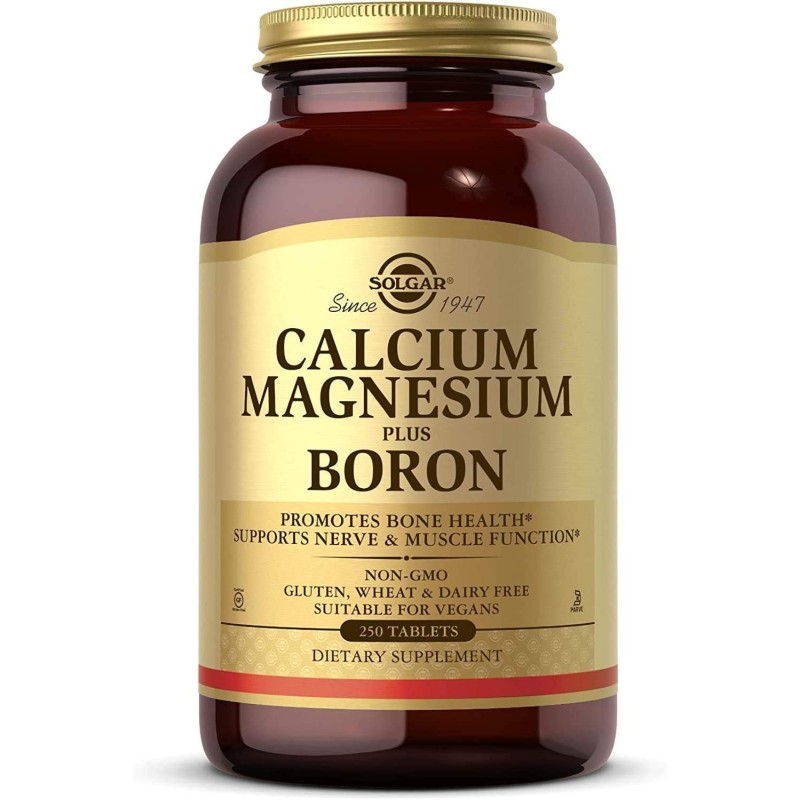 SOLGAR Calcium Magnesium plus Boron - Wapń, Magnez Plus Bor (250 tabl.)