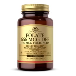 SOLGAR Folate 666 mcg DFE (400 mcg Folic Acid) (250 tabl.)