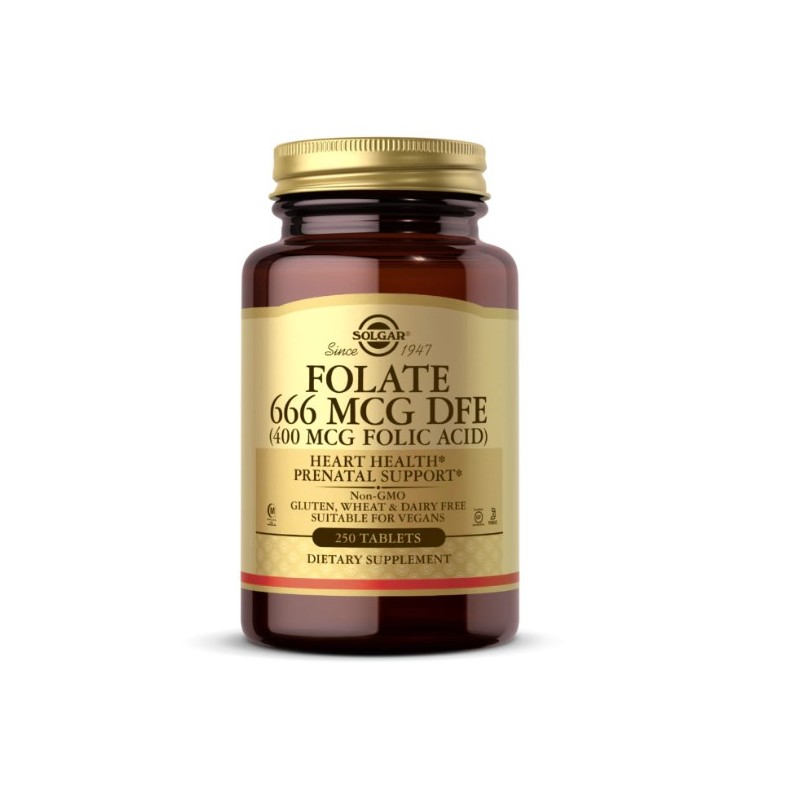 SOLGAR Folate 666 mcg DFE (400 mcg Folic Acid) (250 tabl.)