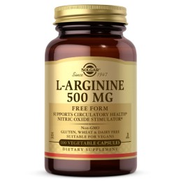 SOLGAR L-Arginine Free Form - L-arginina wolna forma 500 mg (100 kaps.)
