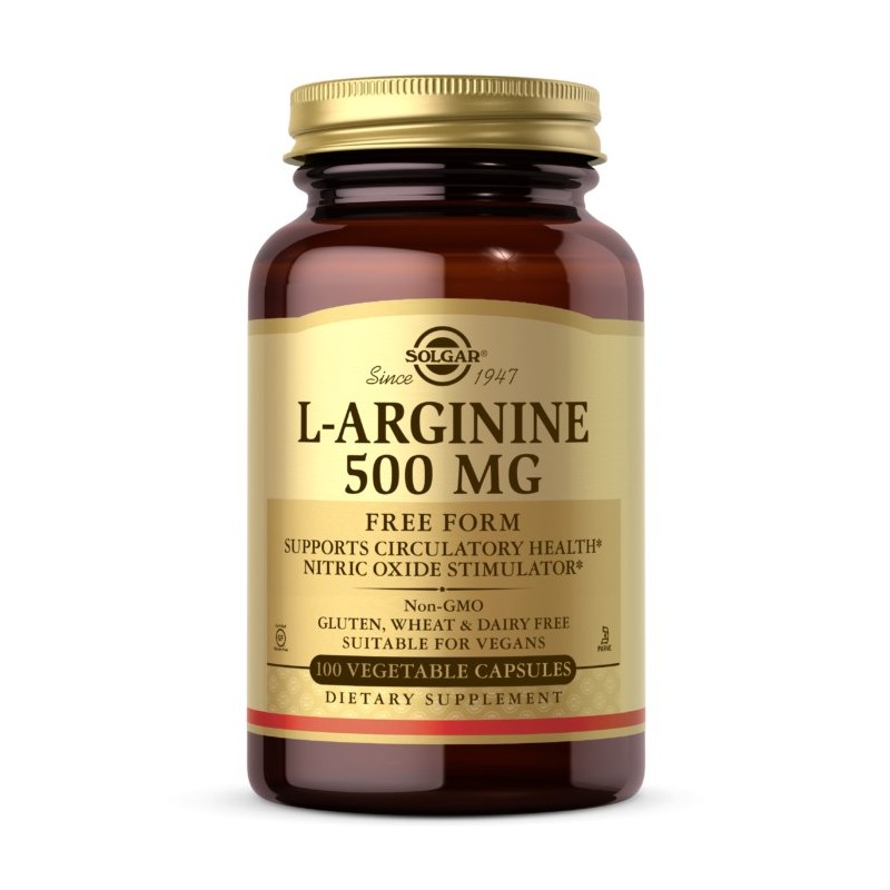 SOLGAR L-Arginine Free Form - L-arginina wolna forma 500 mg (100 kaps.)