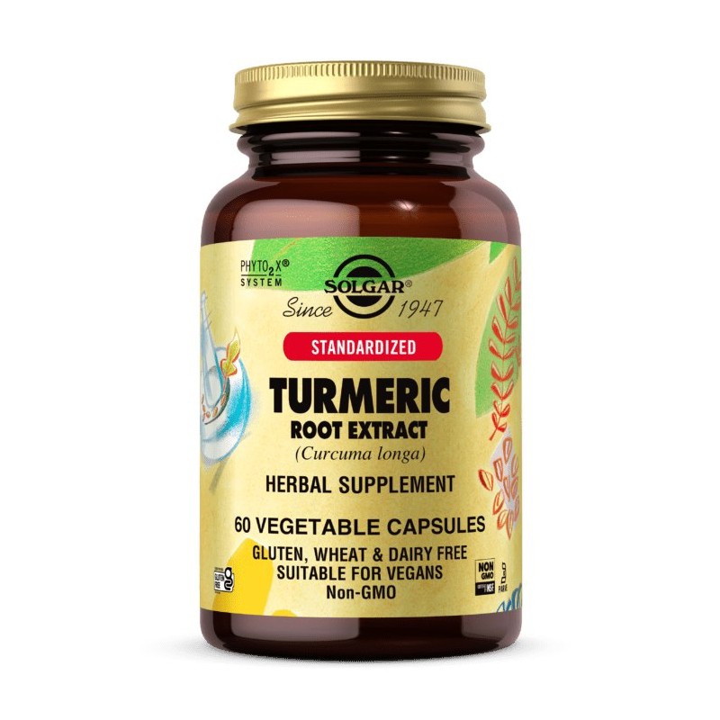 SOLGAR Turmeric Root Extract - Kurkuma Kurkumina Wyciąg z Korzenia (60 kaps.)