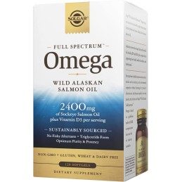 SOLGAR Wild Alaskan Full Spectrum Omega - Pełne Spektrum Omega Olej z Łososia (120 kaps.)