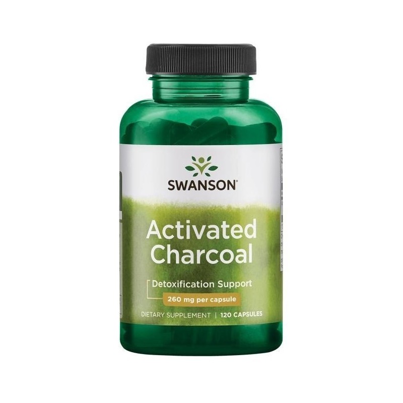 SWANSON Activated Charcoal - Węgiel drzewny aktywny (120 kaps.)