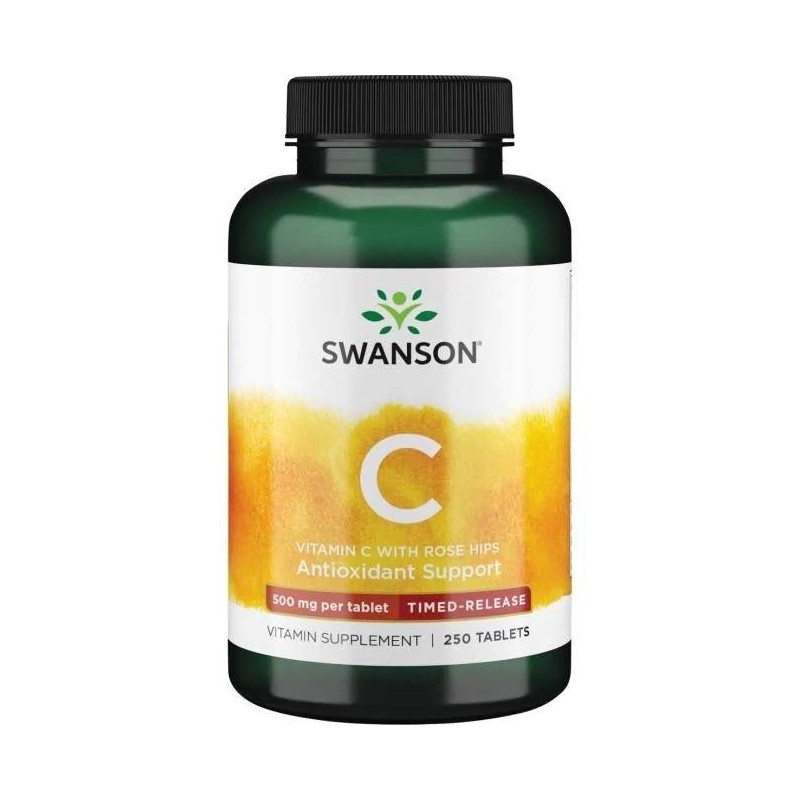 SWANSON C-500 - Witamina C z dzikiej róży (250 tabl.)