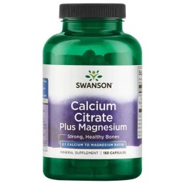 SWANSON Calcium Citrate Plus Magnesium 2:1 (150 kaps.)