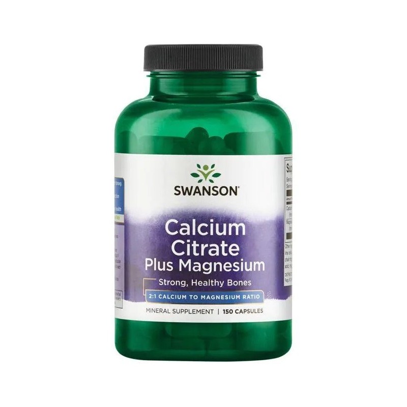 SWANSON Calcium Citrate Plus Magnesium 2:1 (150 kaps.)