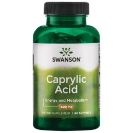 SWANSON Caprylic Acid - Kwas kaprylowy 600 mg (60 kaps.)