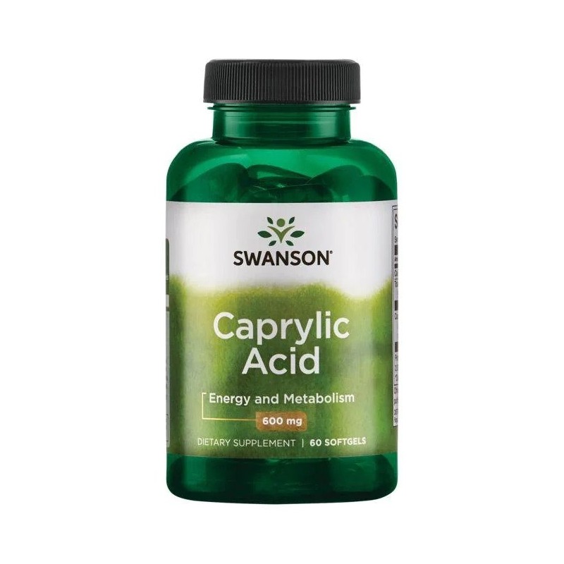SWANSON Caprylic Acid - Kwas kaprylowy 600 mg (60 kaps.)