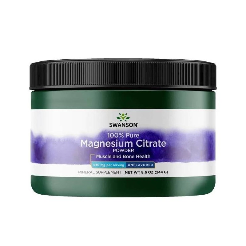 SWANSON Cytrynian magnezu - 100% czystości (244 g)