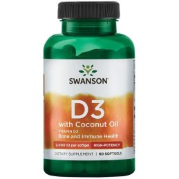 SWANSON D3 with Coconut Oil (60 kaps.)
