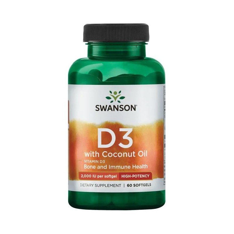 SWANSON D3 with Coconut Oil (60 kaps.)